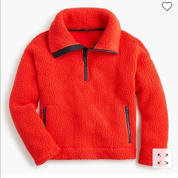 JCrew Polartec Half-zip pullover jacket. Bright cerise.